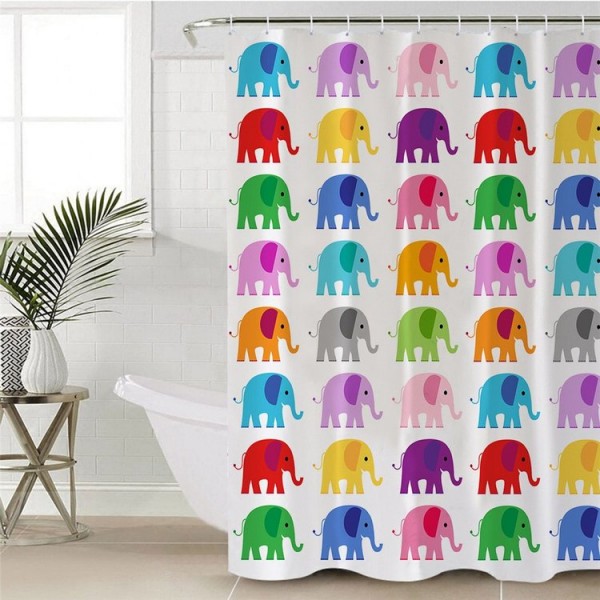 Rainbow Elephant - Print Shower Curtain UK