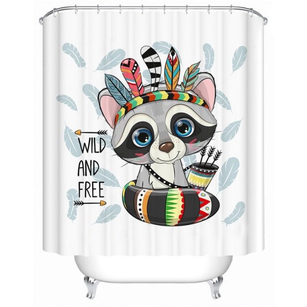 Raccoon - Print Shower Curtain UK