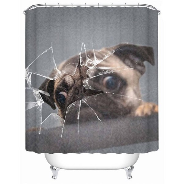 Pug - Print Shower Curtain UK