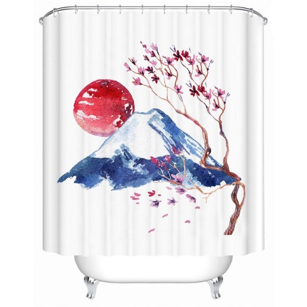 Flowers Leaves - Print Shower Curtain UK