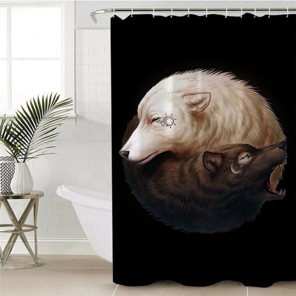 Yin Yang Black - Print Shower Curtain UK