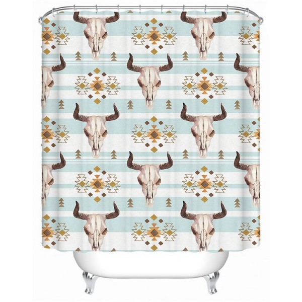 Skull Feathers - Print Shower Curtain UK