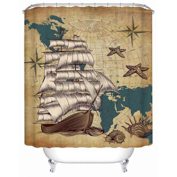 Compass - Print Shower Curtain UK