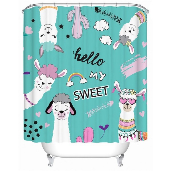 Cute Llama - Print Shower Curtain UK