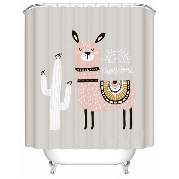 Cute Llama - Print Shower Curtain UK