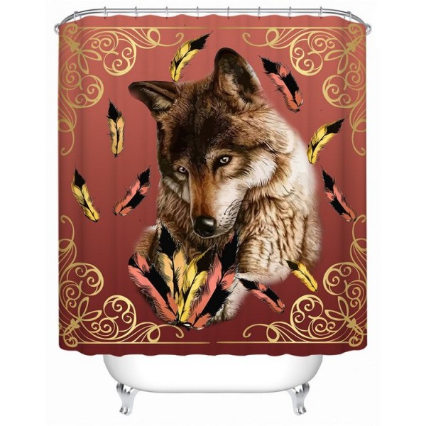 Royal Wolf Feather - Print Shower Curtain UK