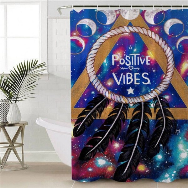 Positive Vibes Moon - Print Shower Curtain UK