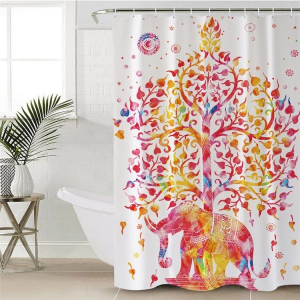 Rainbow Elephant - Print Shower Curtain UK