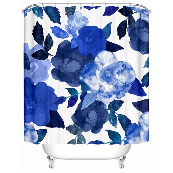 Flowers Leaves - Print Shower Curtain UK
