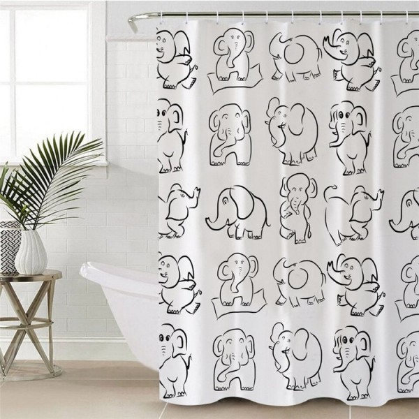 Rainbow Elephant - Print Shower Curtain UK