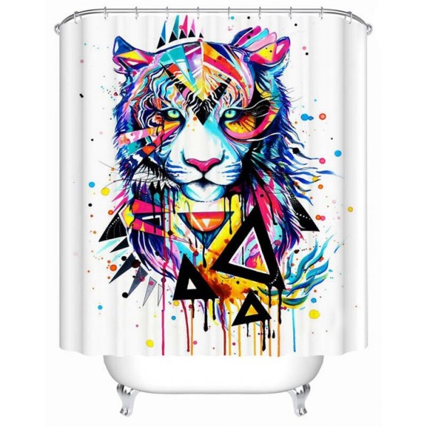 Shattered Tiger - Print Shower Curtain UK