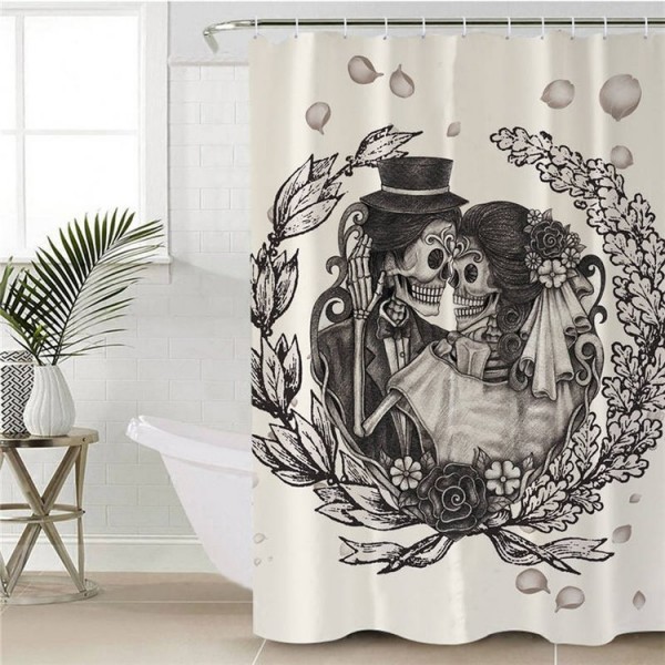 Skull Couples - Print Shower Curtain UK