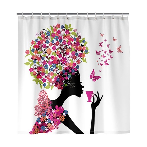 Flowers Girl - Print Shower Curtain UK