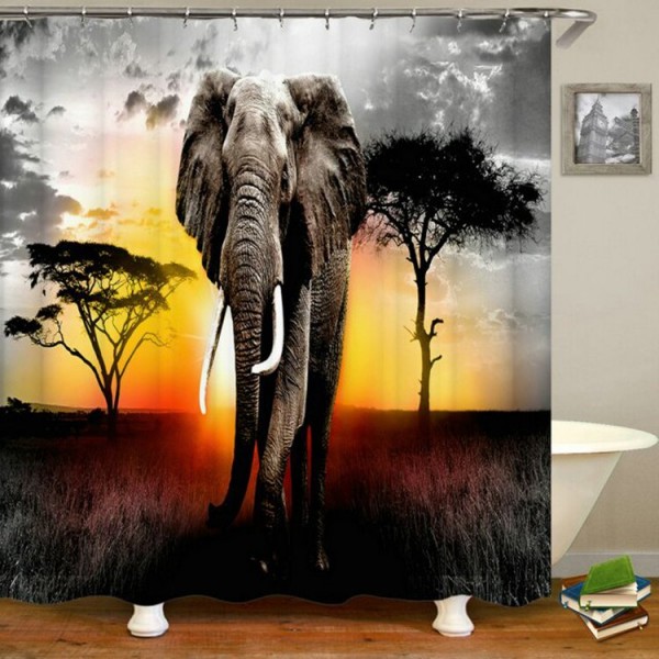 Elephant - Print Shower Curtain UK