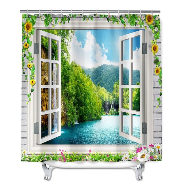 Window Landscape - Print Shower Curtain UK