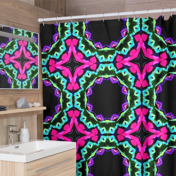 Purple Kaleidoscope -  Print Shower Curtain UK