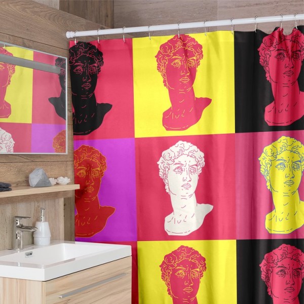 Vaporwave David -  Print Shower Curtain UK