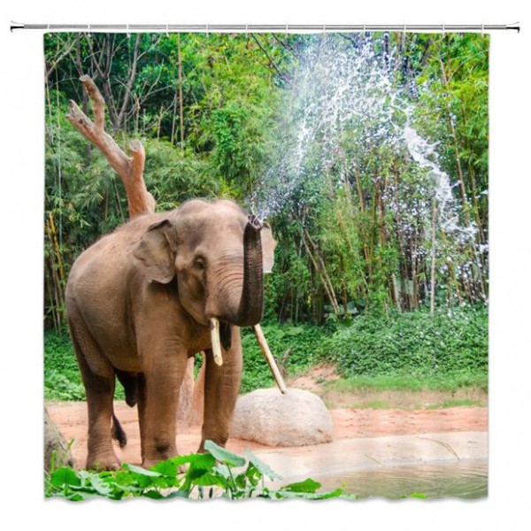 Cute Elephant - Print Shower Curtain UK