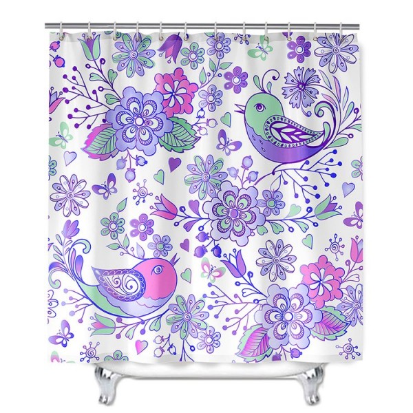 Flower Bird - Print Shower Curtain UK