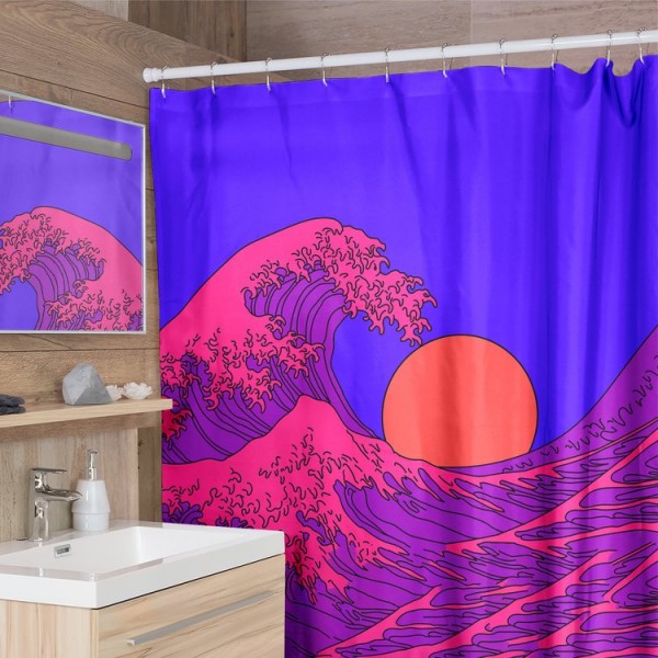 Vaporwave Wave -  Print Shower Curtain UK