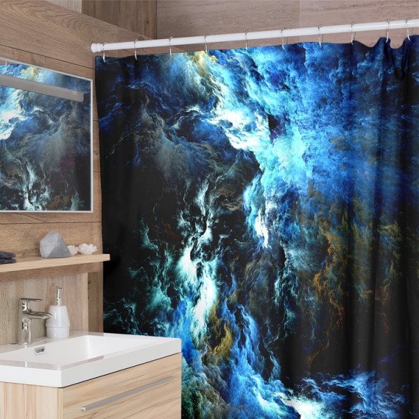 Blue Nebula -  Print Shower Curtain UK
