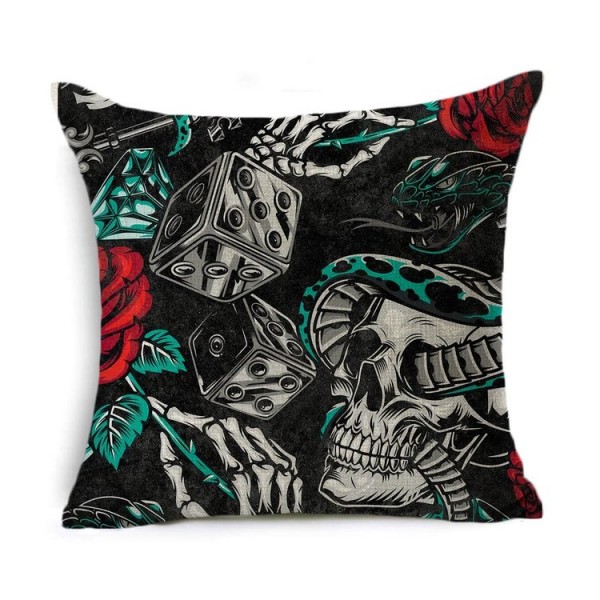 Skull - Linen Pillowcase UK