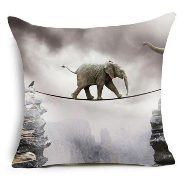 Elephant - Linen Pillowcase UK