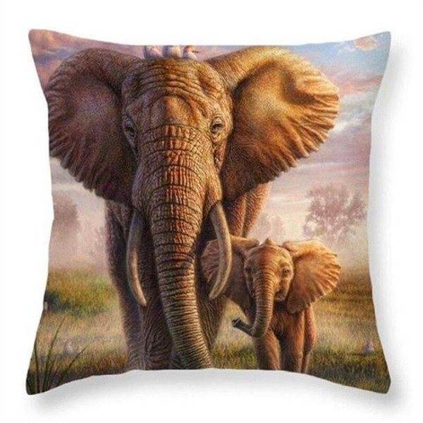 Elephant - Linen Pillowcase UK