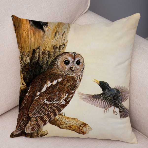 Owl - Linen Pillowcase UK