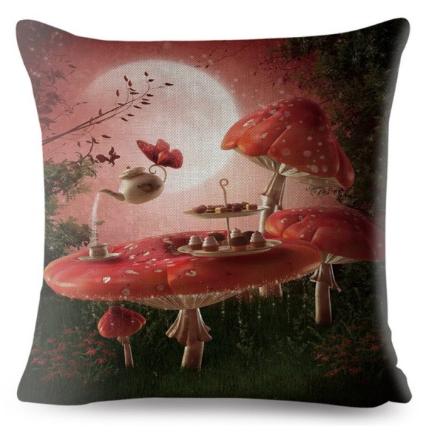 Psychedelic Mushroom- Linen Pillowcase UK