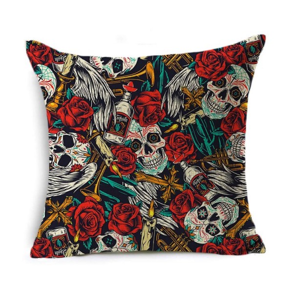 Skull - Linen Pillowcase UK