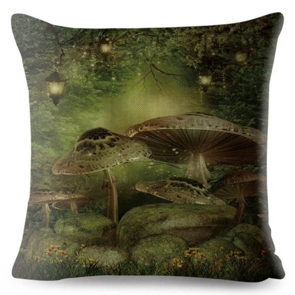 Psychedelic Mushroom- Linen Pillowcase UK