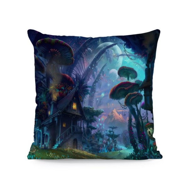 Psychedelic Mushroom- Linen Pillowcase UK
