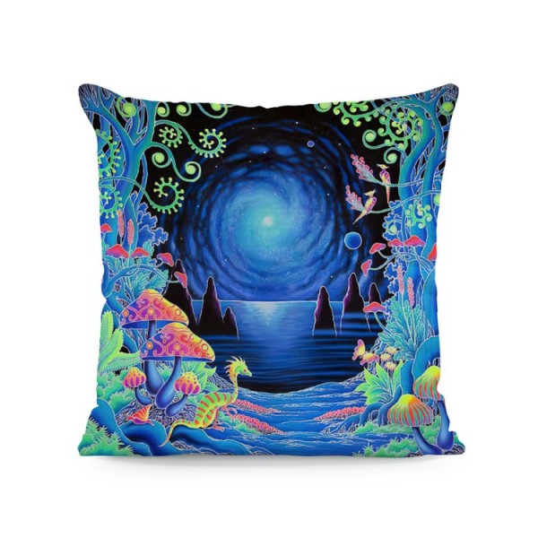 Psychedelic Mushroom- Linen Pillowcase UK