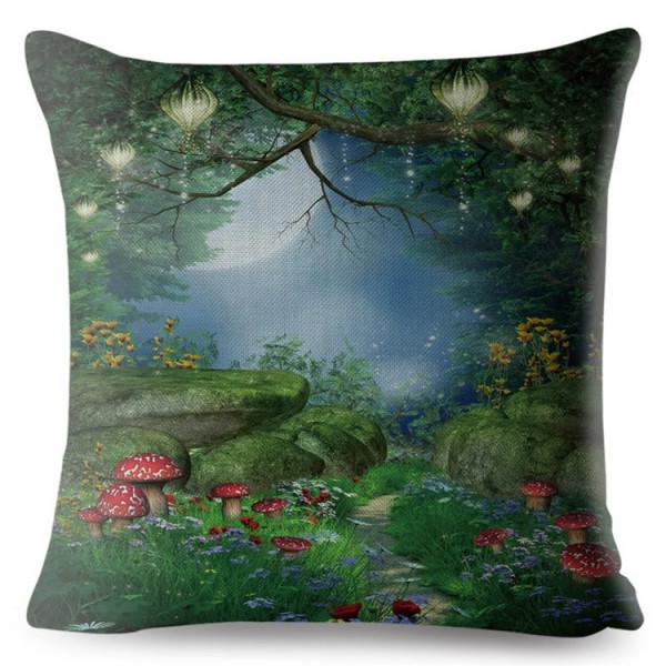 Psychedelic Mushroom- Linen Pillowcase UK