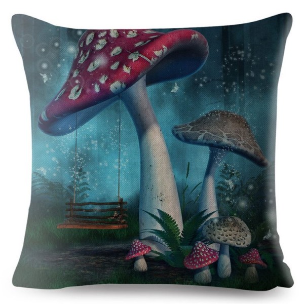 Psychedelic Mushroom- Linen Pillowcase UK