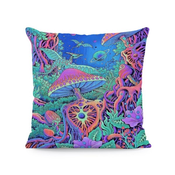 Psychedelic Mushroom- Linen Pillowcase UK