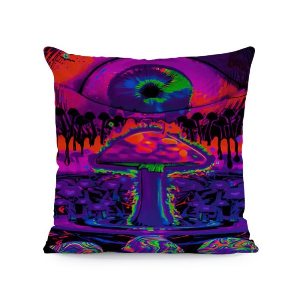 Psychedelic Mushroom - Linen Pillowcase UK