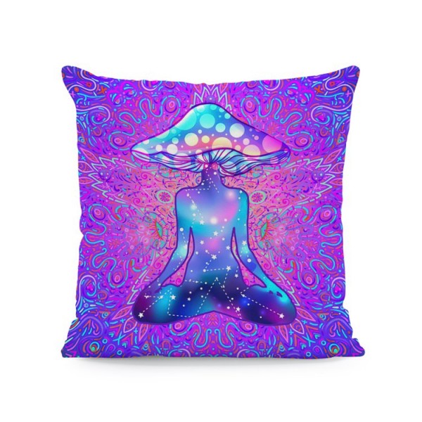 Psychedelic Mushroom - Linen Pillowcase UK