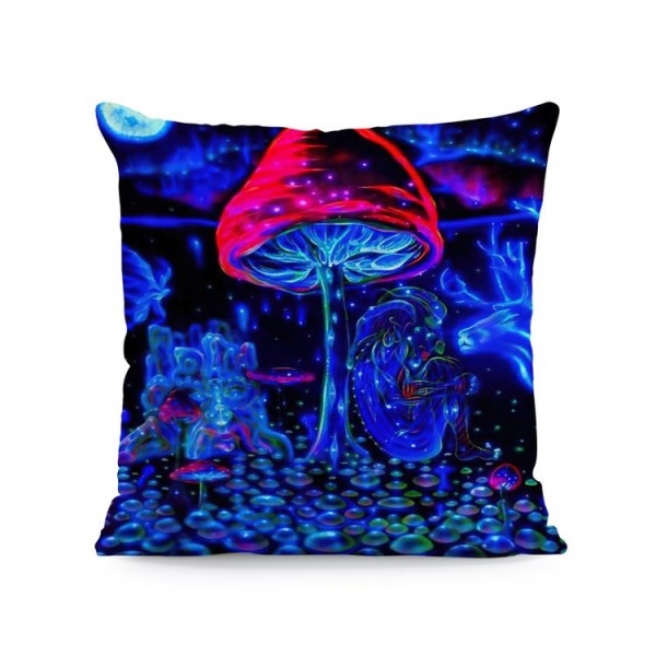 Psychedelic Mushroom- Linen Pillowcase UK