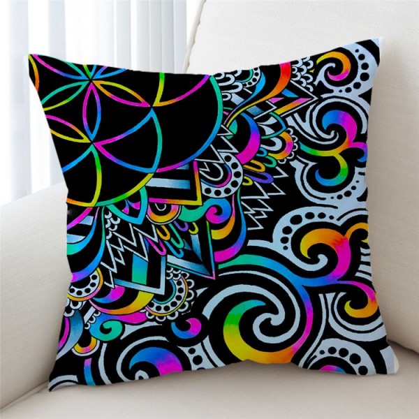 Psychedelic line - Linen Pillowcase UK