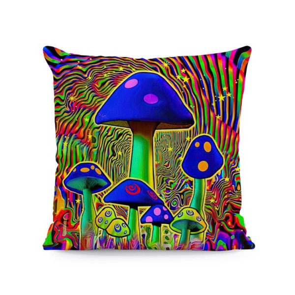 Psychedelic Mushroom- Linen Pillowcase UK