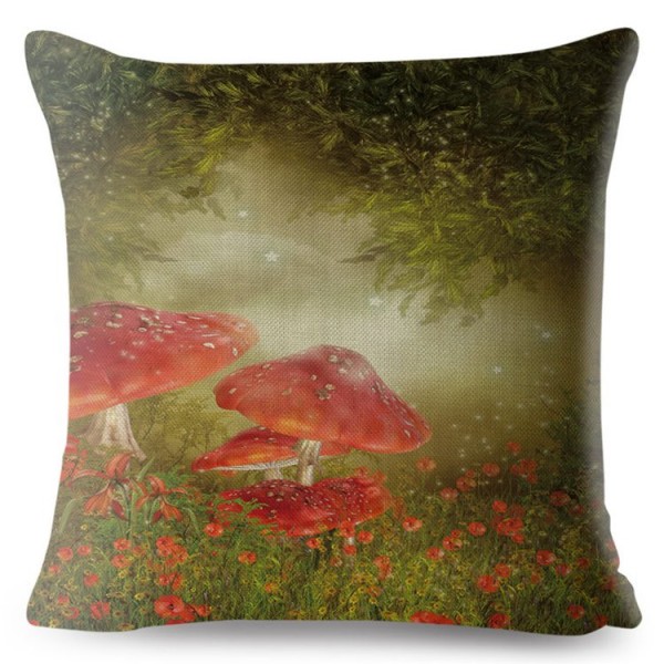 Psychedelic Mushroom- Linen Pillowcase UK