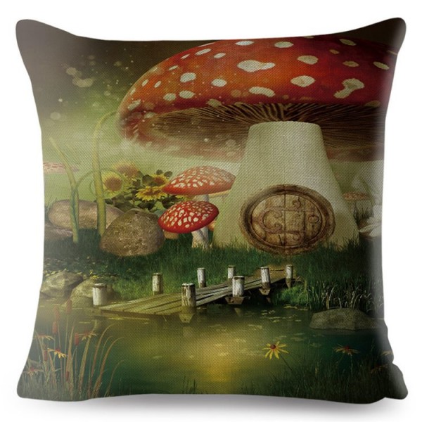 Psychedelic Mushroom- Linen Pillowcase UK