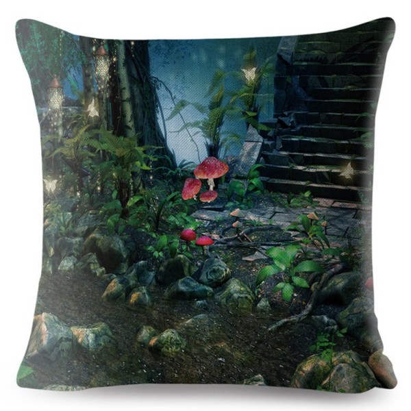 Psychedelic Mushroom- Linen Pillowcase UK