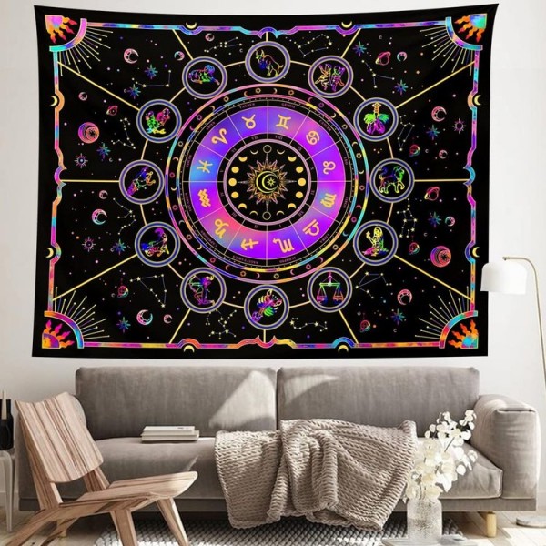 Constellations - UV Reactive Tapestry with Wall Hanging Accessories UK