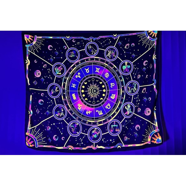 Constellations - UV Reactive Tapestry with Wall Hanging Accessories UK