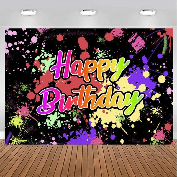 Happy Birthday - UV Reactive Tapestry with Wall Hanging Accessories UK
