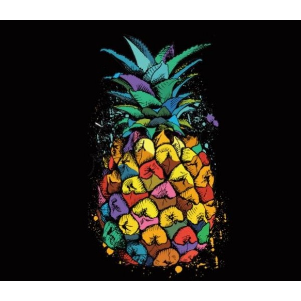 Pineapple - UV Reactive Tapestry with Wall Hanging Accessories UK