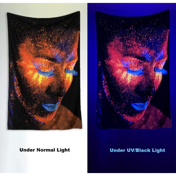 Woman - UV Reactive Tapestry with Wall Hanging Accessories UK